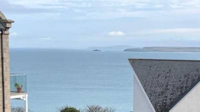 The view from Talland House across St Ives Bay to the Godrevy Lightouse