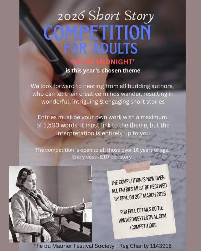 du Maurier Fowey Festival Adult short story comp 2026