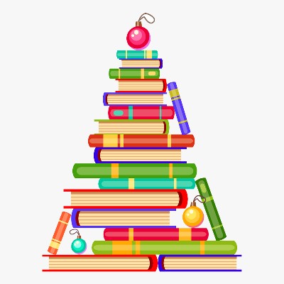Christmas tree made of books image 2023