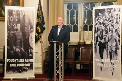 Paul Blumsom speaking at the book launch